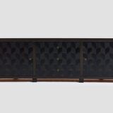 Brutalist Oak Craftsmanship Sideboard, 1960s/70s, Germany, Brass Accents