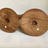 Pair of large wooden candlesticks