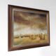 Large signed painting of a hay landscape from the Belgian painter Frank Bog