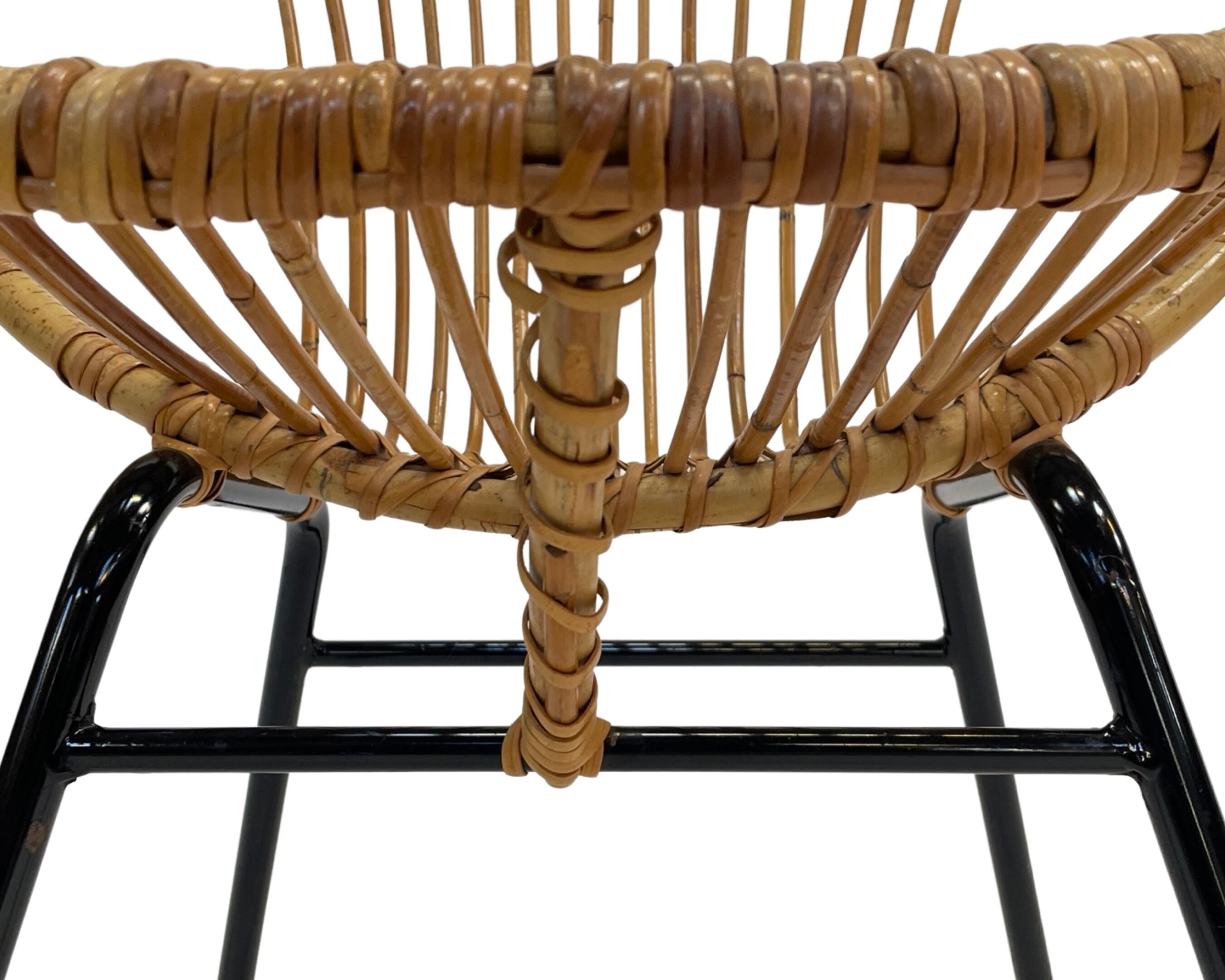 Rattan chair by Dirk van Sliedregt Rohe Noordwolde 1960 in the Netherlands