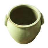 Large Pot Sandstone glazed gray two handles