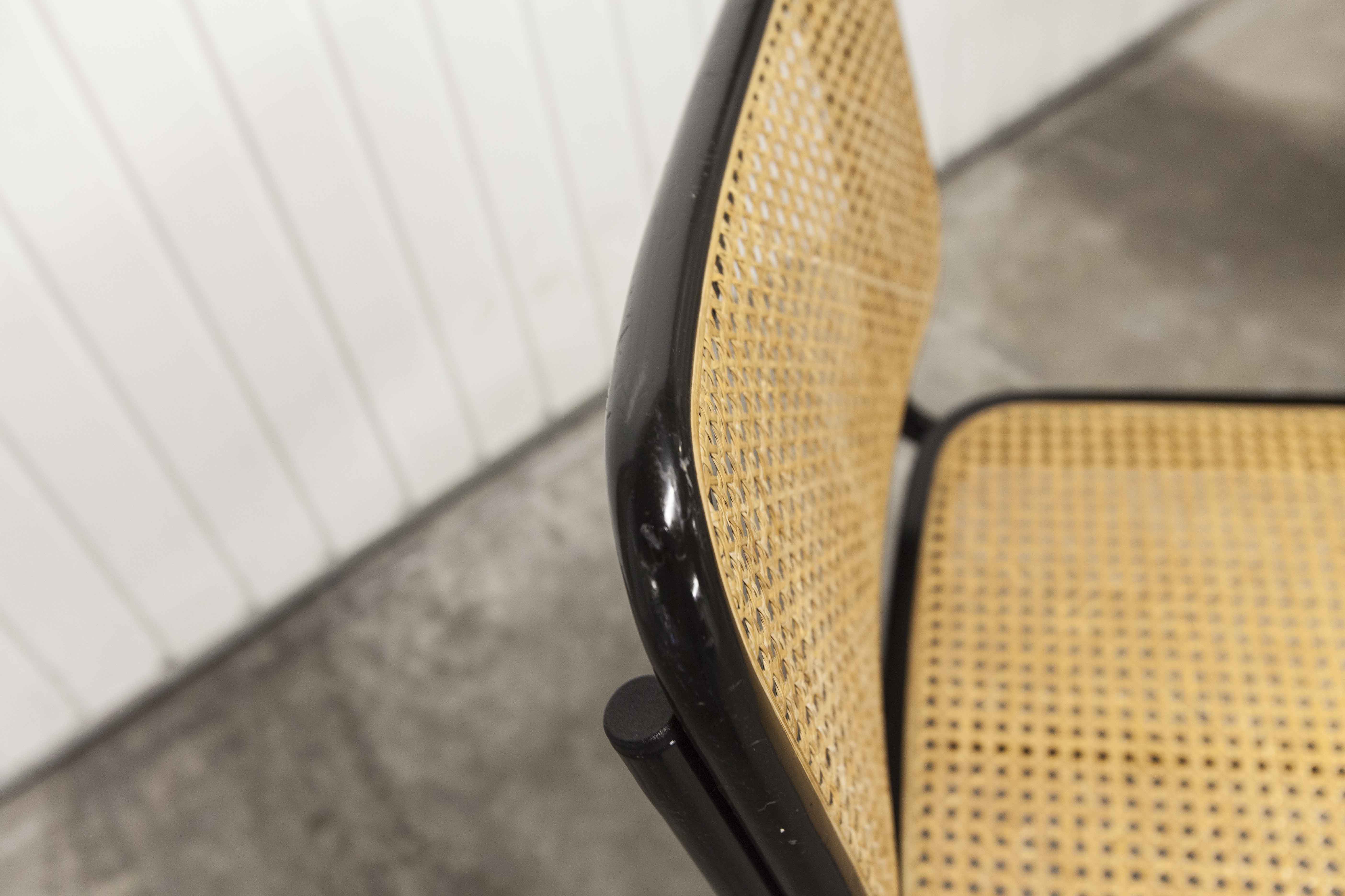 Pair of black Breuer B32 chairs restored, new stamps