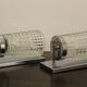 Wall lamps in worked glass and chromed metal, Italy 70's