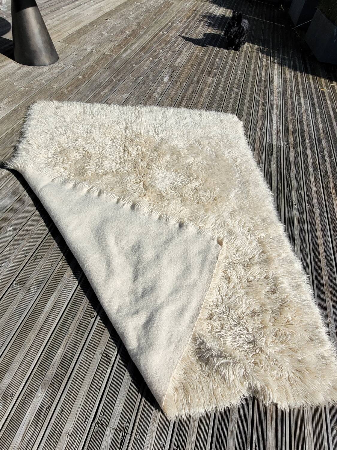 Vintage wool shaggy rug 230x180cm