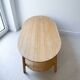 Oval bamboo coffee table - Japandi / Scandinavian design - 2 beige tops