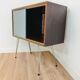 Buffet vintage en bois meuble vinyle vitrine