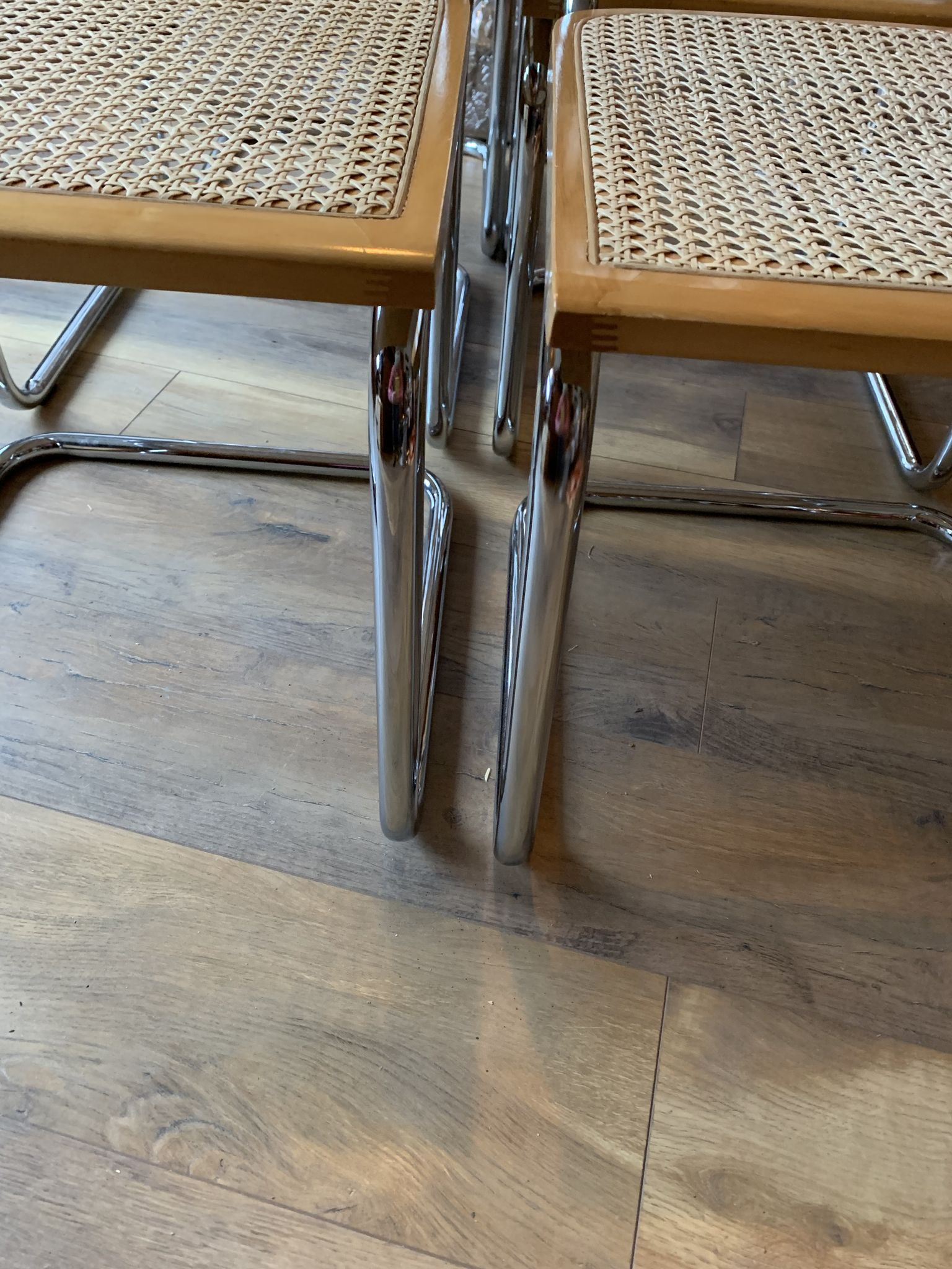 Lot de 6 chaises Cesca du milieu du siècle par Marcel Breuer