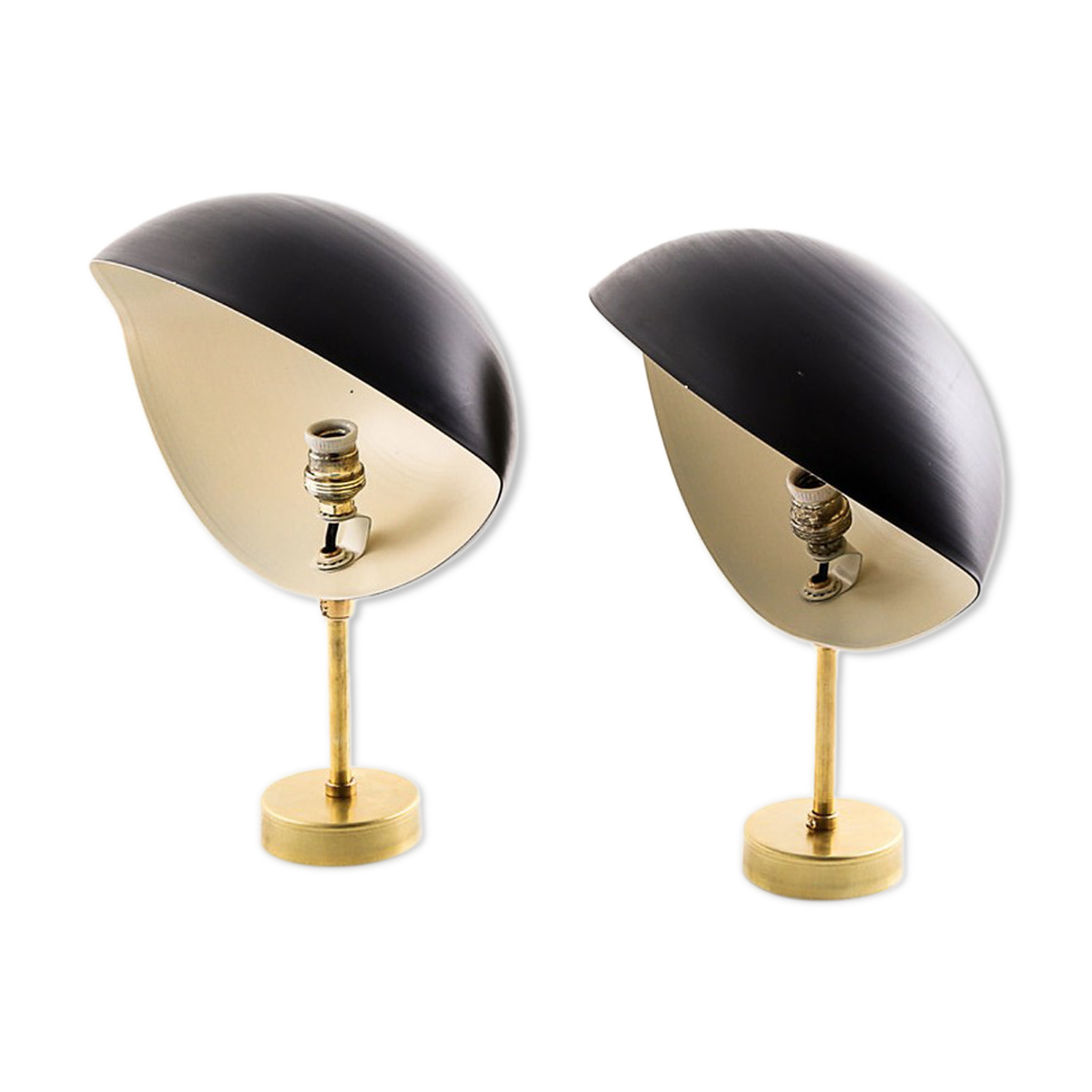 Pair wall lamps shell black