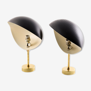 Pair wall lamps shell black