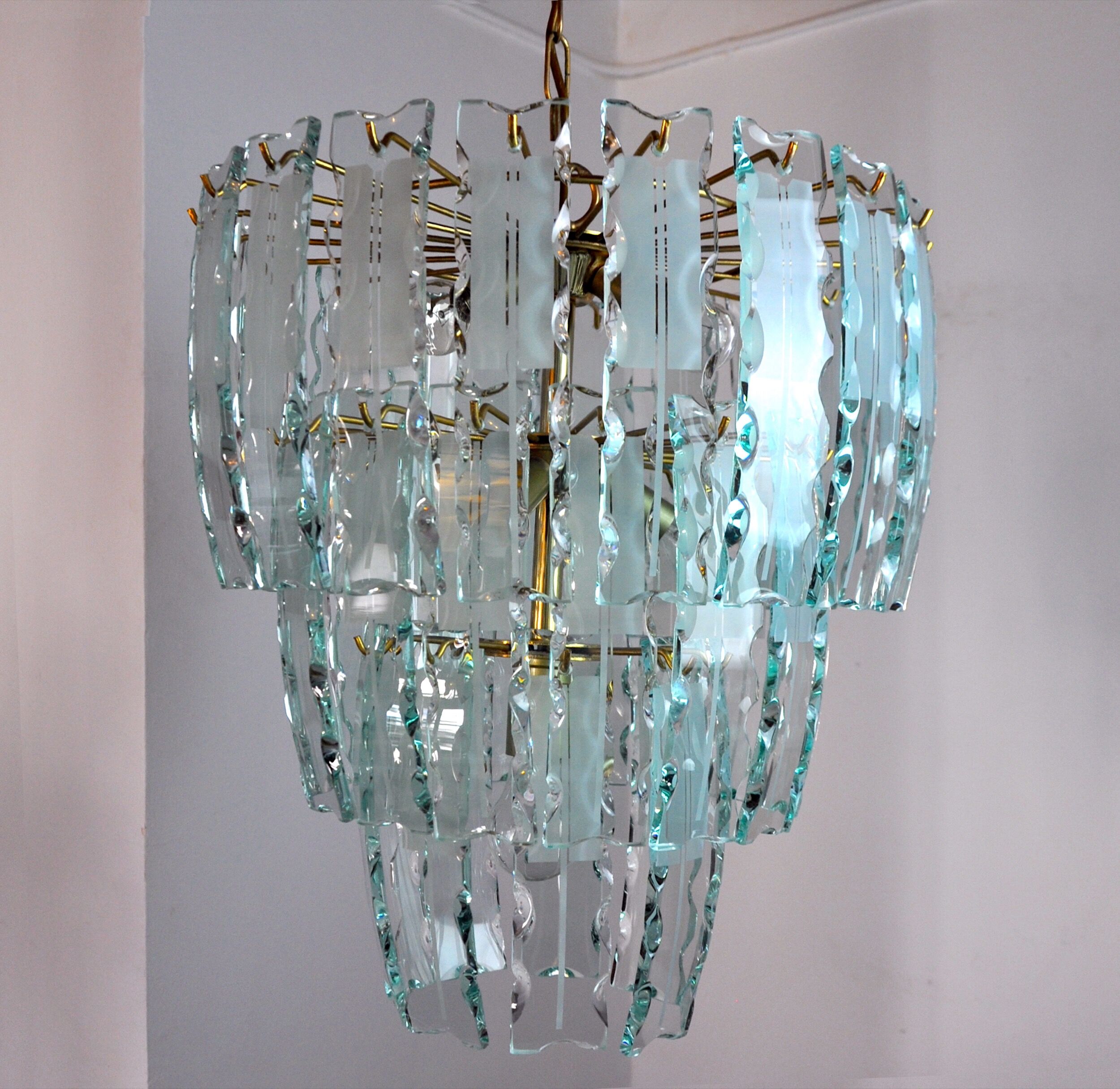 Chandelier Zero Quattro, 3 levels, Murano glass Italy 1970