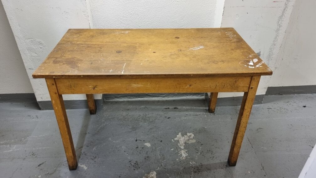 Old wooden administration table