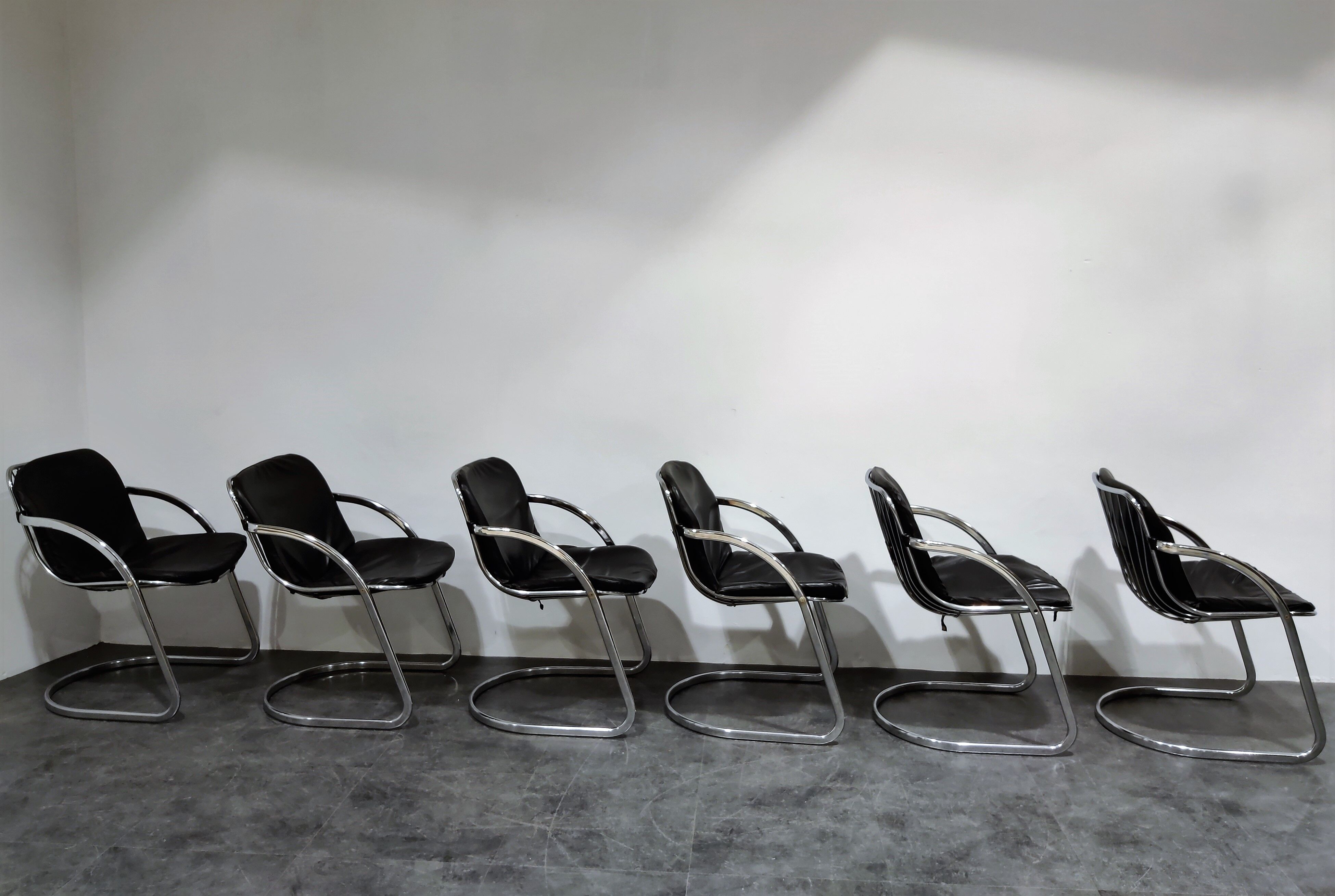 Set of 6 Gastone Rinaldi Dining chairs, 1970s