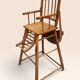 Chaise haute pour enfant en bois courbé