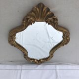 Ancient Mirror Baroque Style A Golden Wood Shell - Vintage Decoration Glass 31x47cm