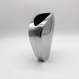 Sculptural vase in polished aluminium – 1980s