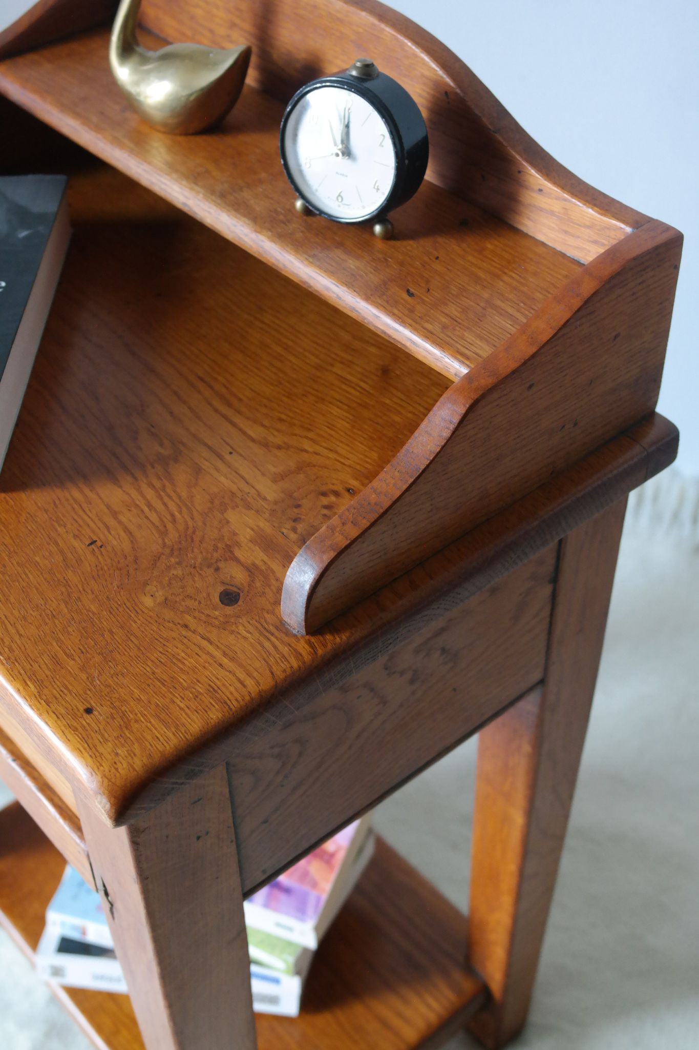 Vintage bedside table in solid oak
