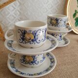 Set of 4 Villeroy & Boch cups and saucers - vintage