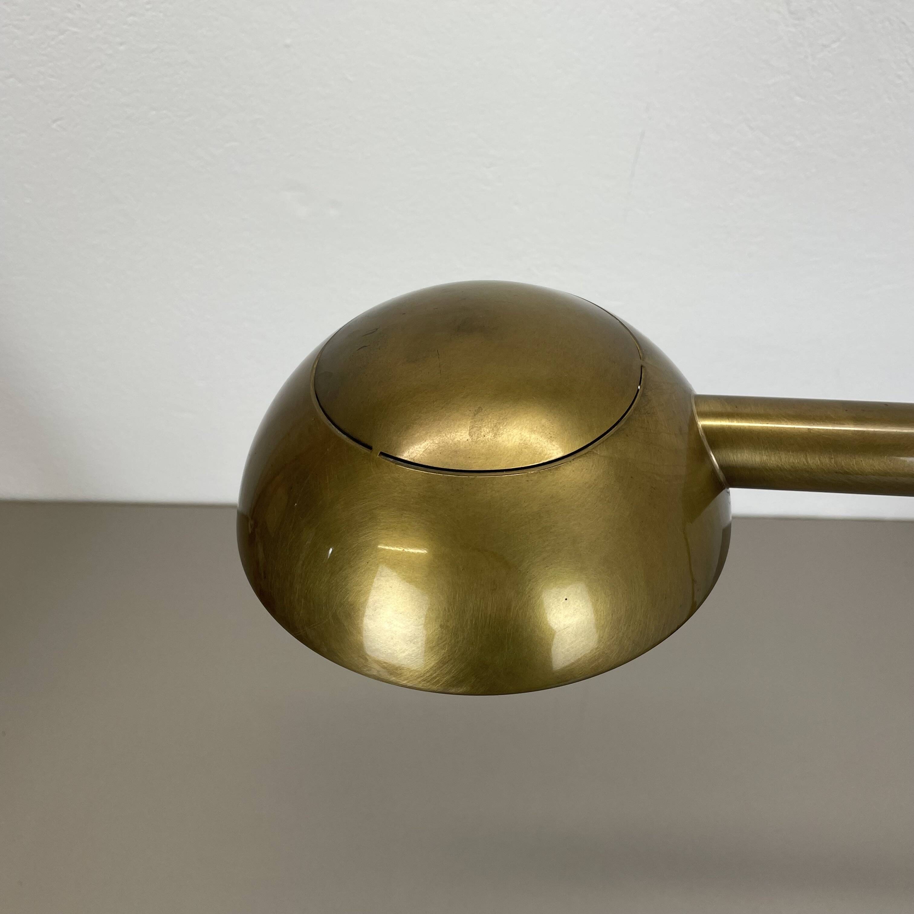 Large Modernist 60cm Table Lamp in Brass and Metal by Florian Schulz, Germany, 1970s