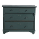 Commode ancienne en pin peint – Commode rustique européenne verte – circa 1900