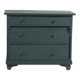 Antique painted pine chest of drawers – European rustic green chest of drawers – circa 1900