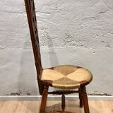 Art Nouveau chair in carved walnut