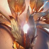 Monumental Vintage Wall Lamp with Golden Leaf Decor by Hans Kögl, 1960s
