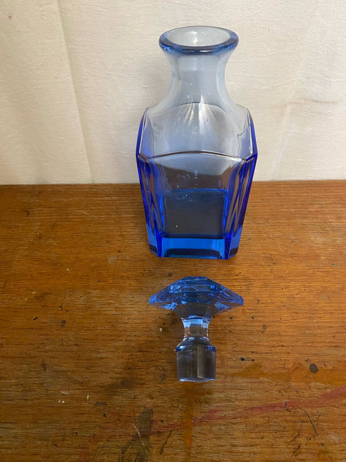 Estelle Antique Colored Whisky/Liqueur Decanter + Blue Crystal Stopper