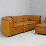 Leather modular sofa, 7 elements, 70s