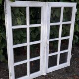 Fenêtre chêne H96,4xL95,8cm ancienne petits carreaux