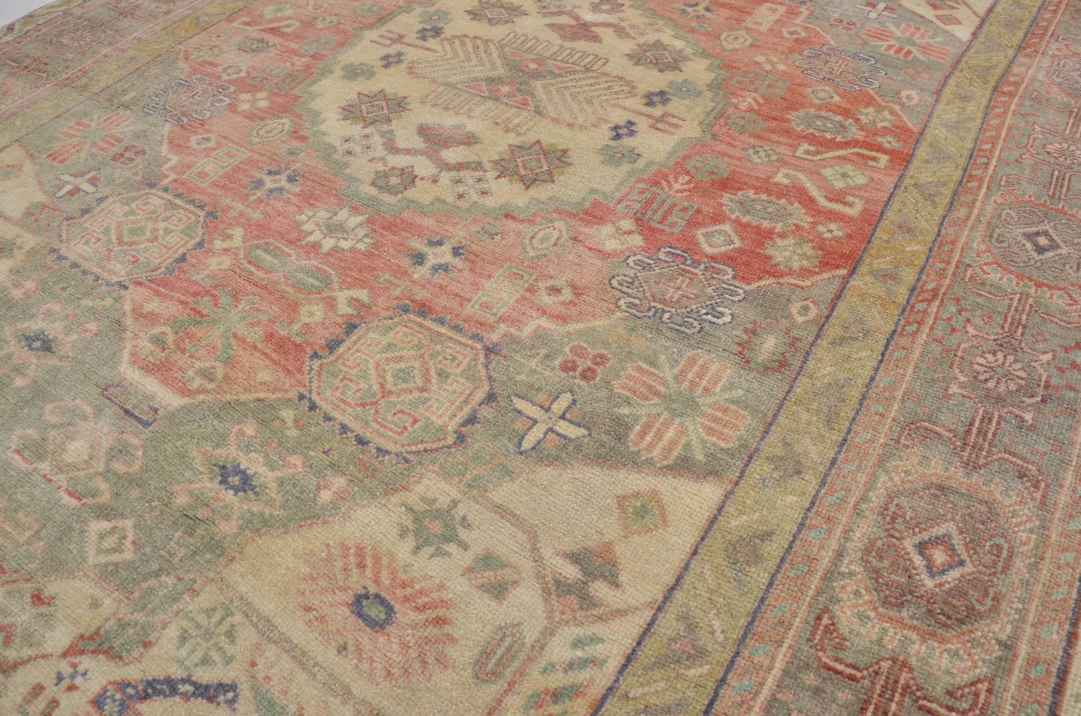 Oushak Handknotted Vintage Rug sku 1453