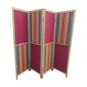 Paravent ancien 4 feuilles bois