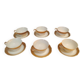 6 tasses et soucoupes en porcelaine