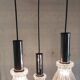 Suspension cascade 3 lights in chrome metal and crystal - mid 20th century.