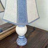 Lampe de salon en albâtre bleu et blanc