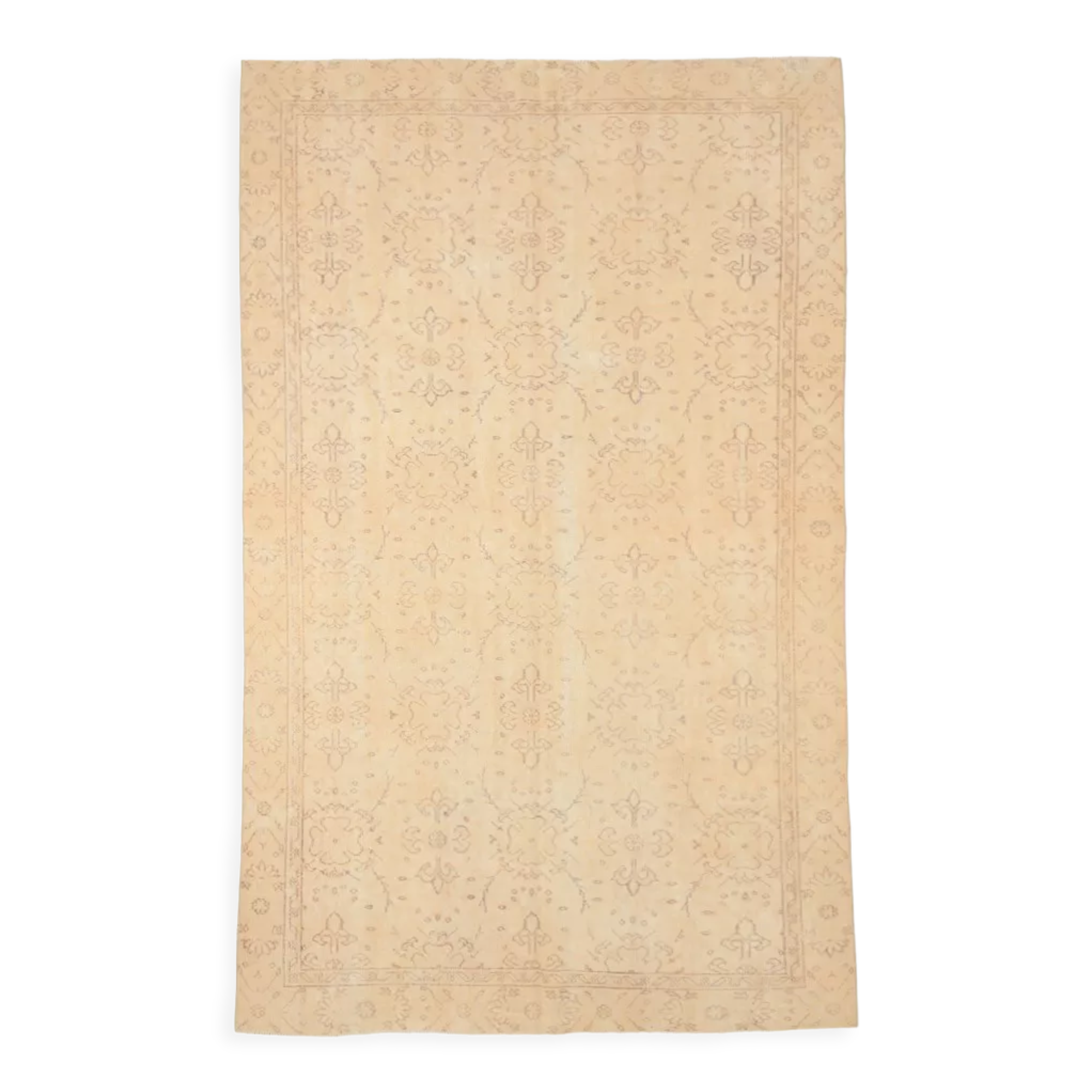 6x9 Beige & Brown Handmade Turkish Rug 285x178Cm