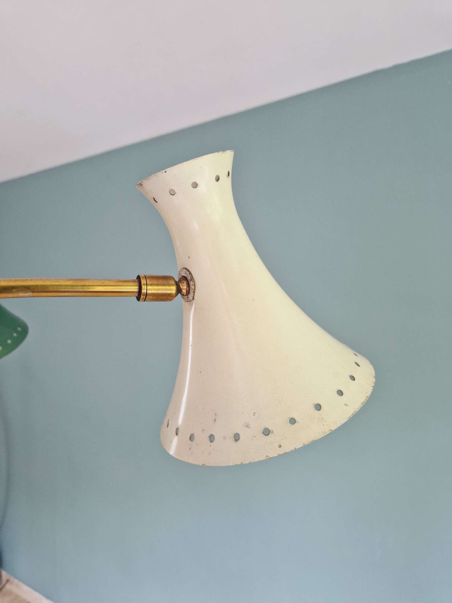 Articulated Diabolo chandelier, Italian design, 1950s-60s