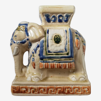 Beige ceramic elephant