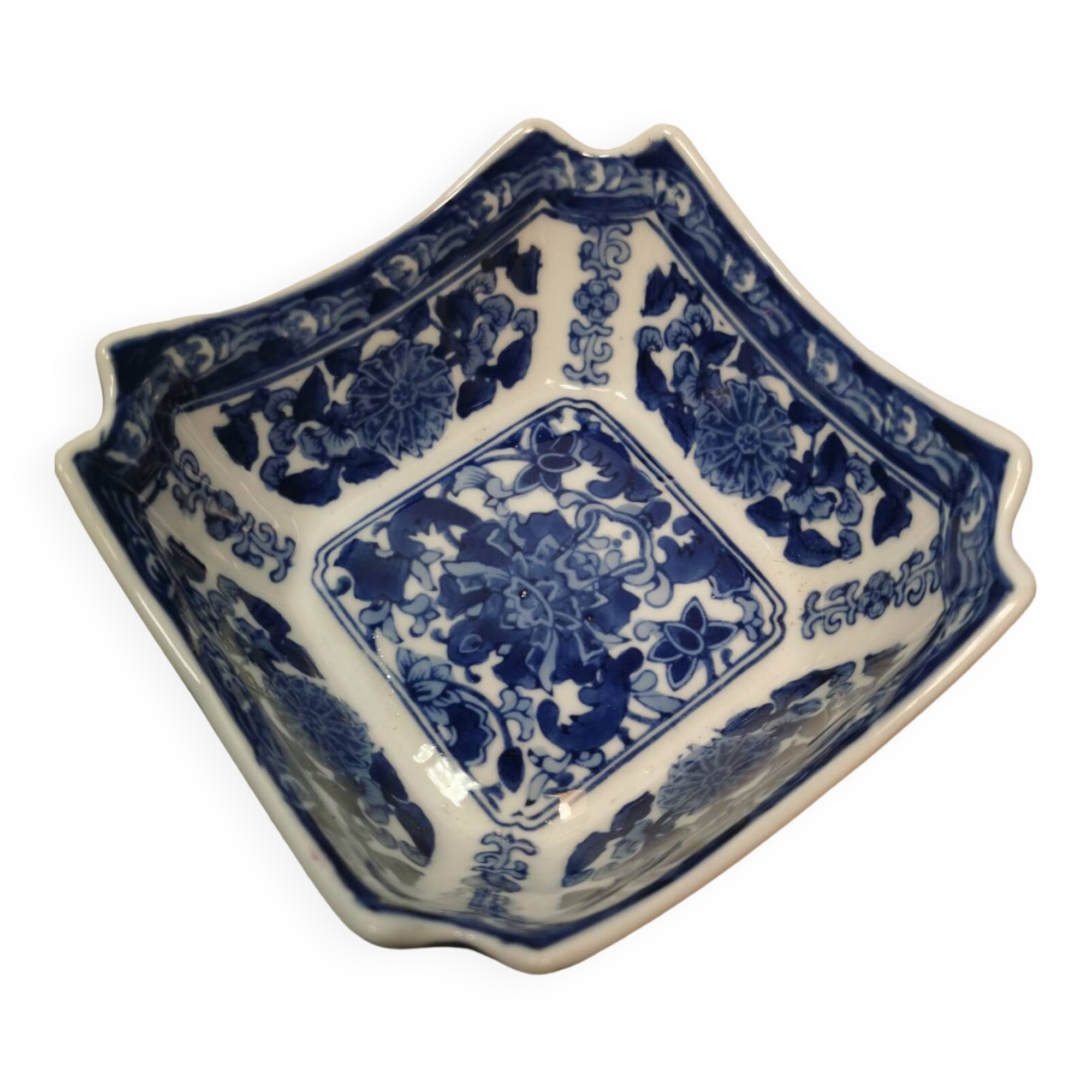 Bowl seymour man fine china porcelain blue floral decor