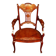 19th century armchair in leather and rosewood inlaid with brass and rosewood