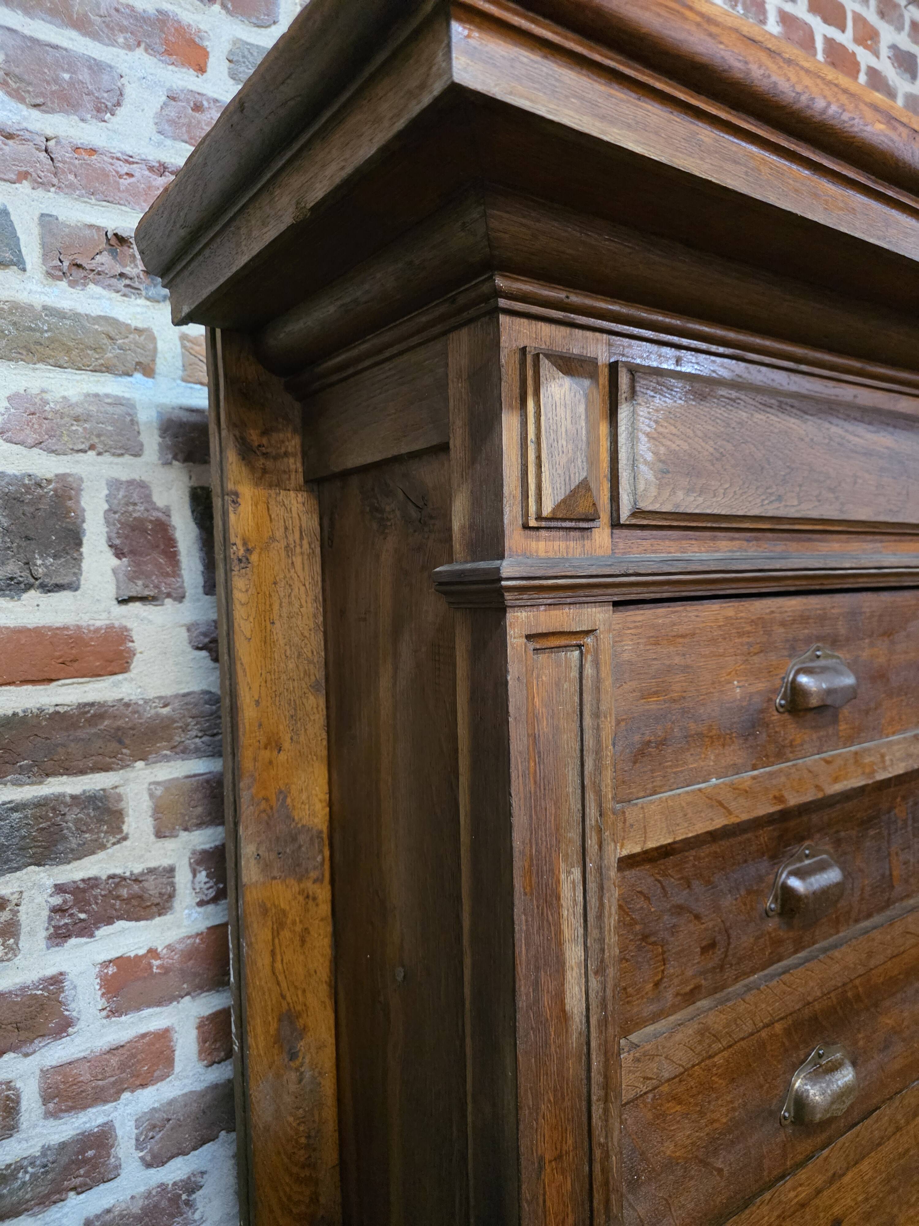 11-drawer solid oak craft cabinet