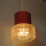 Orange suspension 70's glass 3-globe