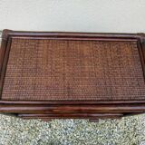 Vintage rattan storage unit