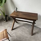 Solid walnut desk, folk art, Savoy, circa 1900