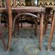 Suite of 10 bistro chairs in cannage