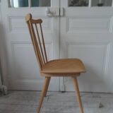 Vintage Scandinavian design chair in beech, waxed finish.