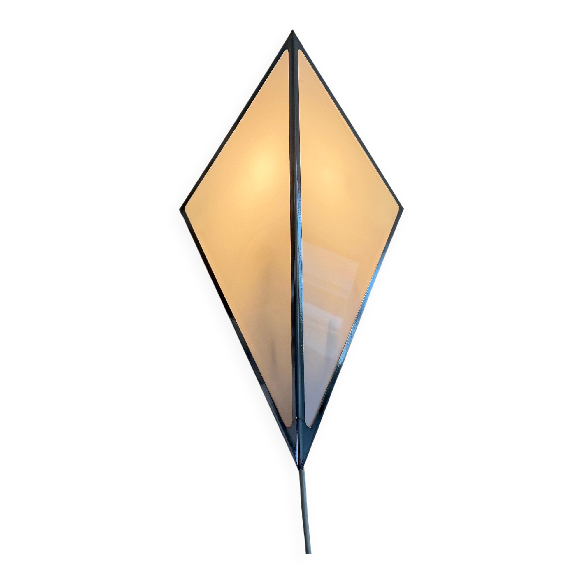 Simple opal glass wall light with an aluminium body, 1980s, Germany.