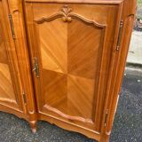 Light solid wood enfilade with Louis XV marquetry from the 20th century, 227cm.