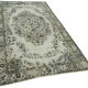 Tapis tissé à la main unique oriental années 1980 160 cm x 265 cm tapis bleu
