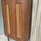 Vintage wood and rattan cabinet