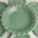 Celadon Green Earthenware Bowl & Plates, Nittsjö, Sweden, 1960s